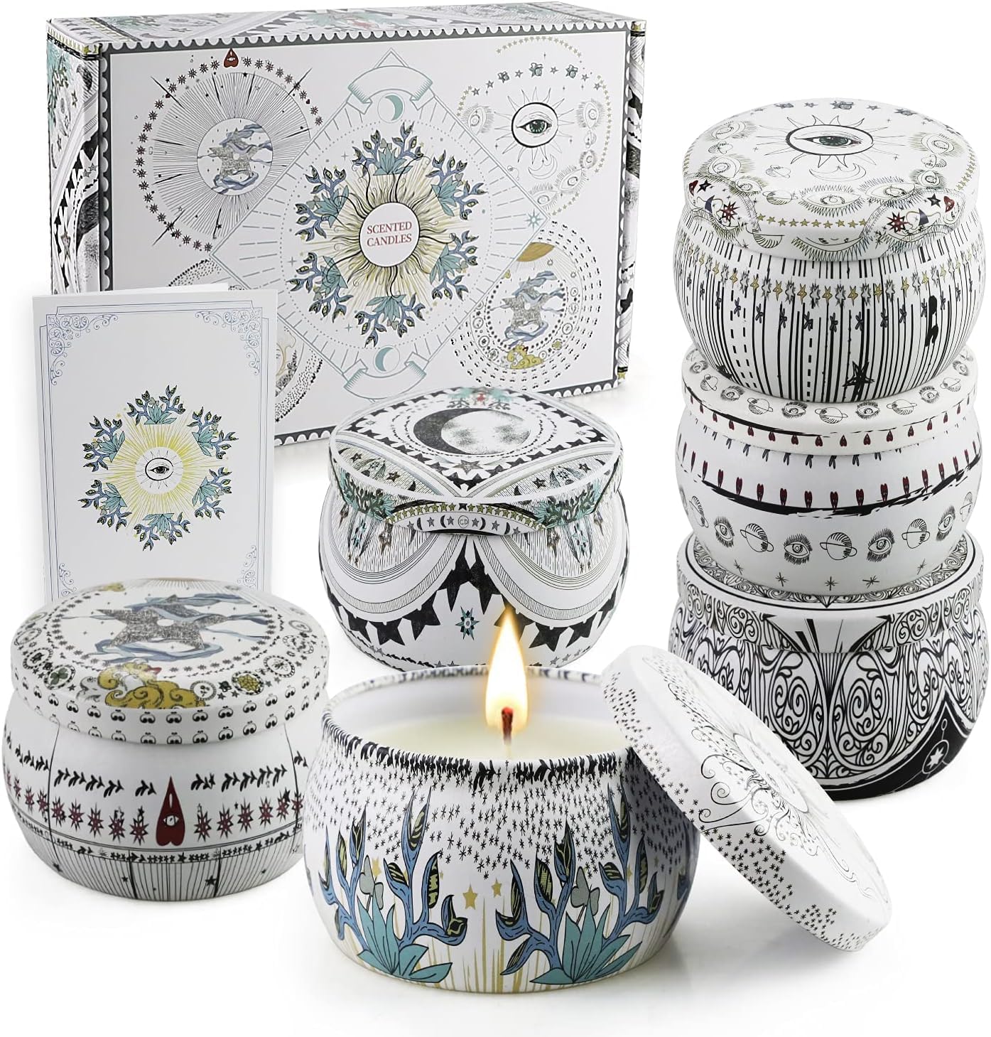 Scented Candles Gift Set 6 Packs,Aromatherapy Candle Gifts for Women,180H Lasting Burn Soy Wax Candles Bulk for Home Scented,Ide