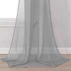 Donren 144 Inches Long Window Scarf Valances For Party - Luxury Soft Gray Semi Sheer Curtain Scarf For Window,1 Panel (Gray,1 Pa