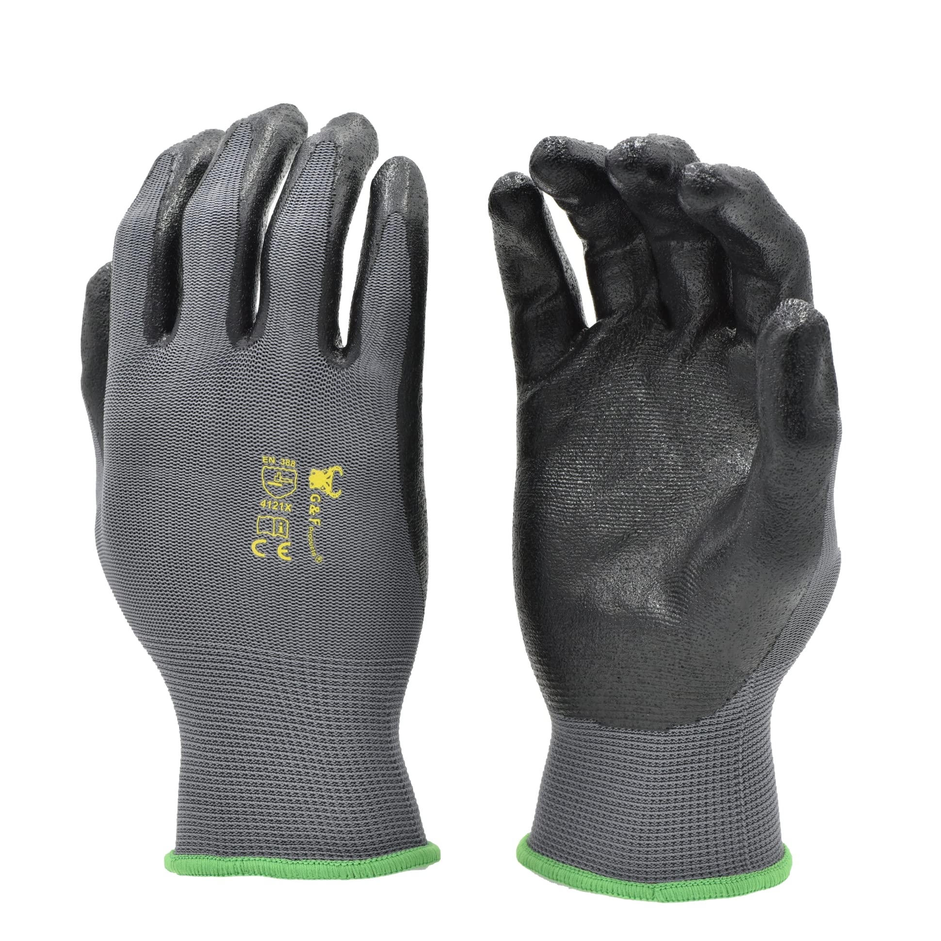 G & F Products - 6 Pairs Men'S Working Gloves With Micro Foam Coating - Garden Gloves Texture Grip Work Glove For General Purpos