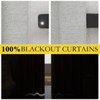 Nicetown Grey Noise And Lights Block Out Curtains, 2 Panels, 42-Inch W By 84-Inch L, Thermal Insulated 100% Blackout 2-Layer Lined Drapes, Noise Cancellation Window Draperies For Dining Room
