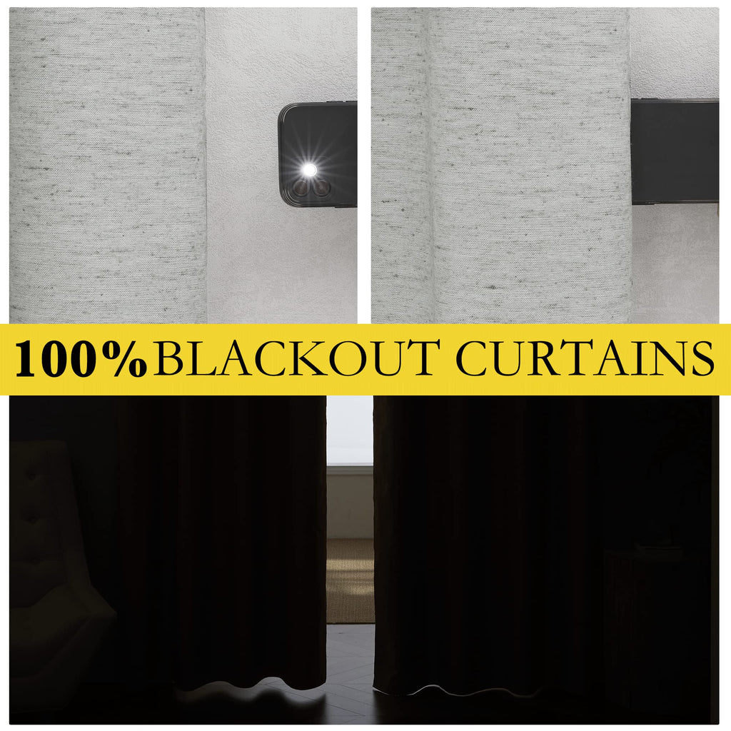Nicetown Grey Complete 100% Blackout Curtain Set, 52W X 45L, 2 Pcs, Thermal Insulated & Energy Efficiency Window Draperies For Guest Room, Full Shading Panels For Shift Worker And Light Sleepers