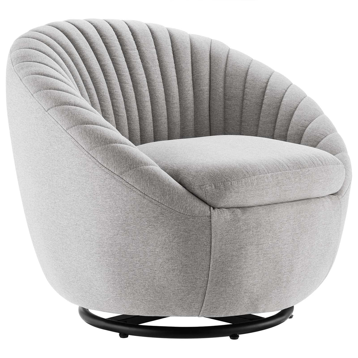 Modway Whirr Upholstered Fabric Swivel Chair In Black/Light Gray