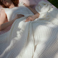 Bedsure Cooling Cotton Waffle Queen Size Blanket - Lightweight Breathable Summer Blanket Of Rayon Derived From Bamboo For Hot Sl