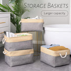 Sacyic Organization And Storage Basket For Organizing - Large 4 Pack 16X12X8 Inch Collapsible Baskets For Shelves Fabric Storage