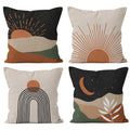 Hiwx Boho Pillow Covers, Boho Sun Moon Mountains Decorative Outdoor Pillows Throw Pillow Cover, Modern Boho Sunshine Sunrise Lan