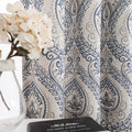 jinchan Linen Textured Curtains for Living Room Darkening 72 Inch Length, Medallion Drapes for Bedroom, Damask Pattern Window Tr
