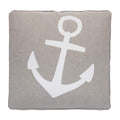 Levtex Home Provincetown Decorative Pillow (18X18In.) - Appliqued Anchor - Natural Beige And White