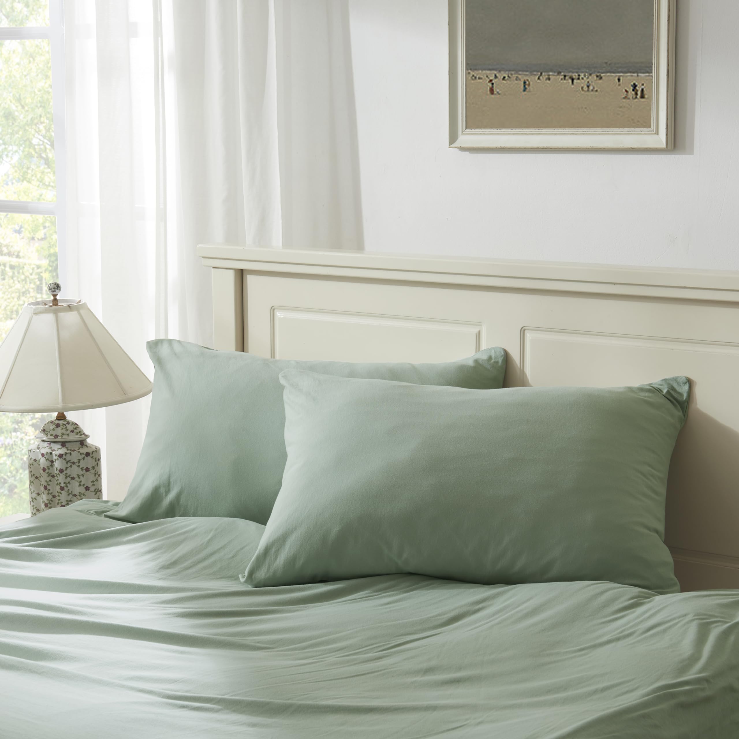 Household 100% Jersey Cotton Pillowcase 20   x36   -Light Weight, Comfortable, Super Soft Pillow Case with Envelope Closure Extr