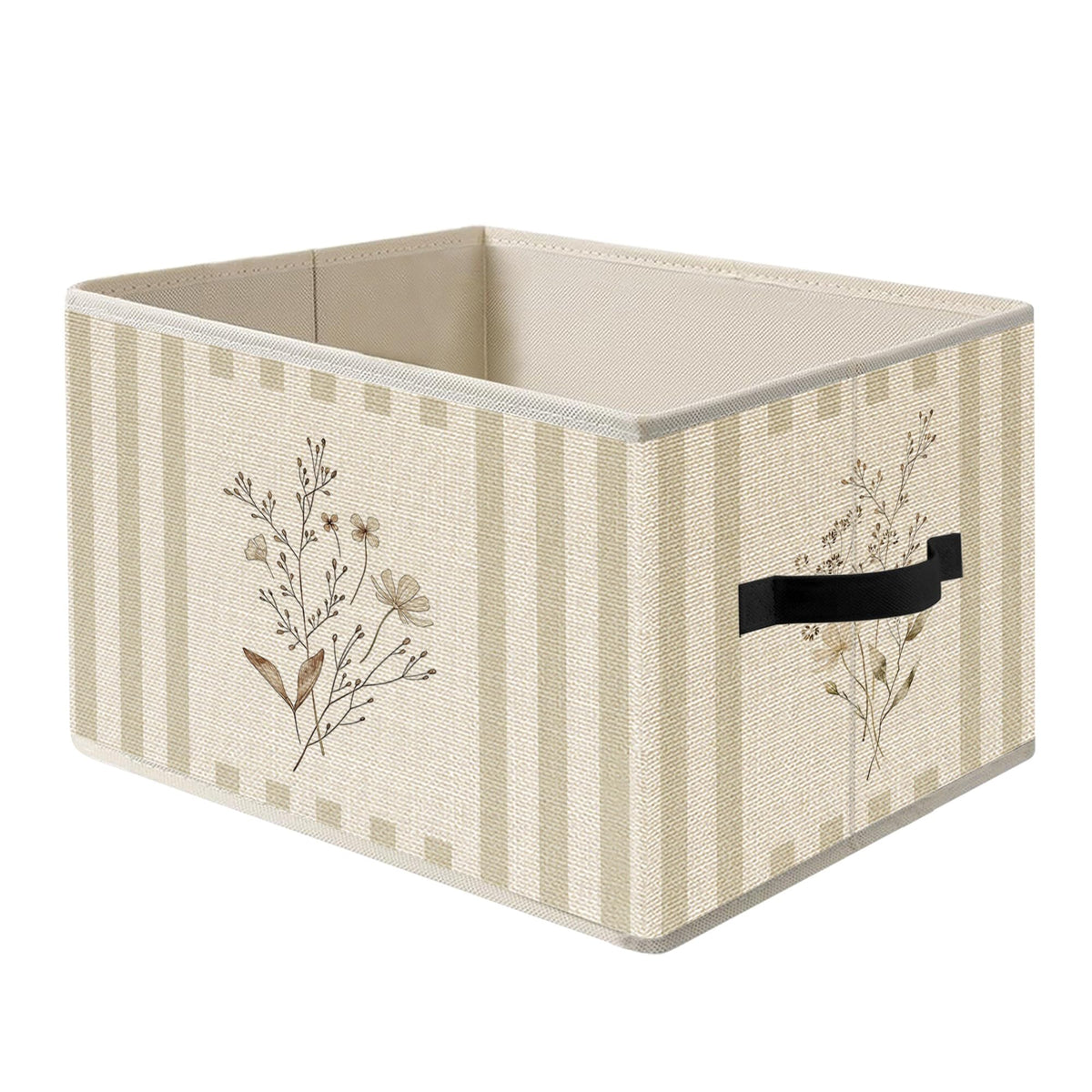 JOQUXI Boho Floral Neutral Botanical Storage Basket Organizer
