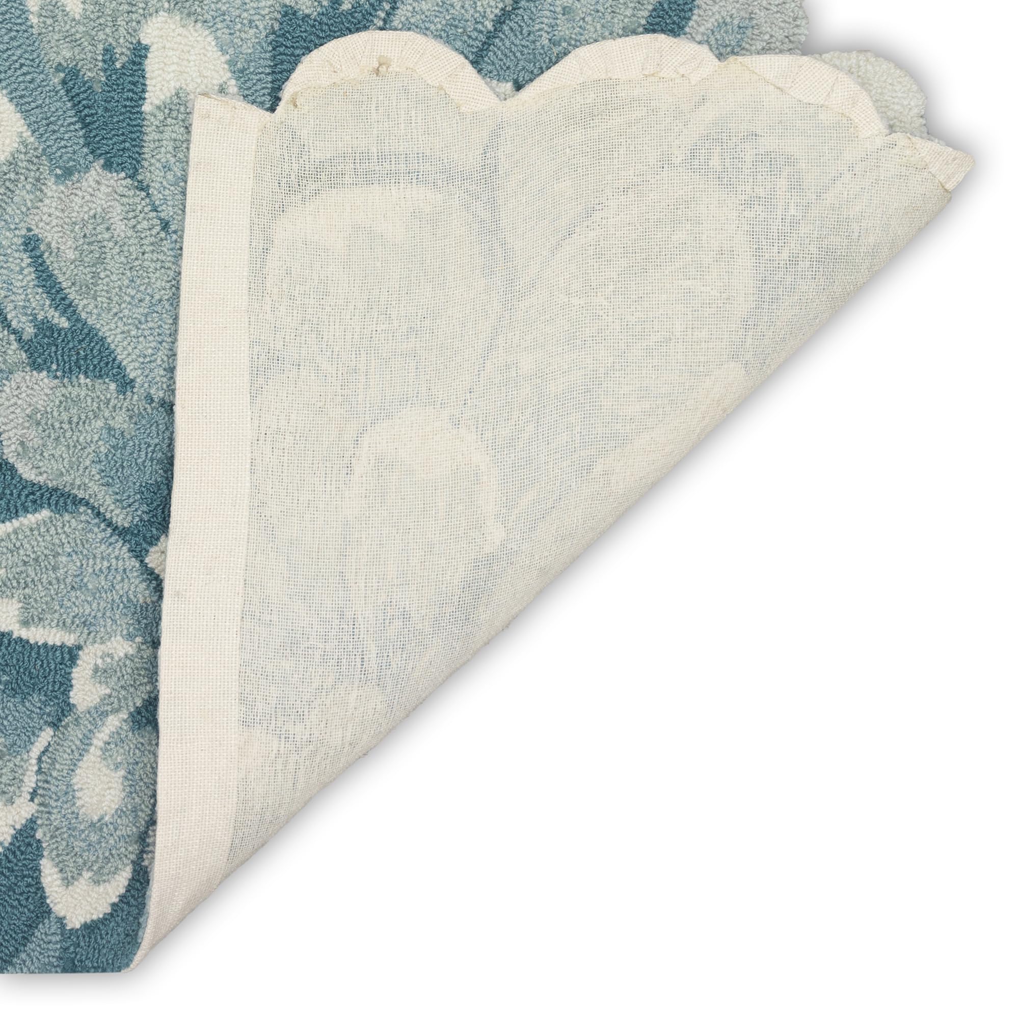 Liora Manne Mum Aqua Indoor/Outdoor Rug, 2'6' X 4'6' Half Round