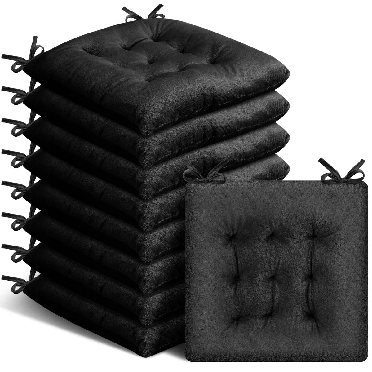 Roowest 9 Pack Seat Cushion Chair Cushions Pads With Ties Non Slip Chair Mat For Kitchen Office Dining Chairs Sofa Patio Furnitu