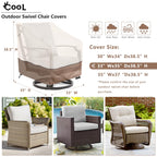 Okcool Outdoor Swivel Chair Cover 2 Pack,Outdoor Furniture Patio Chair Covers Waterproof Clearance,(33'' W X 35'' D X 38.5'' H)