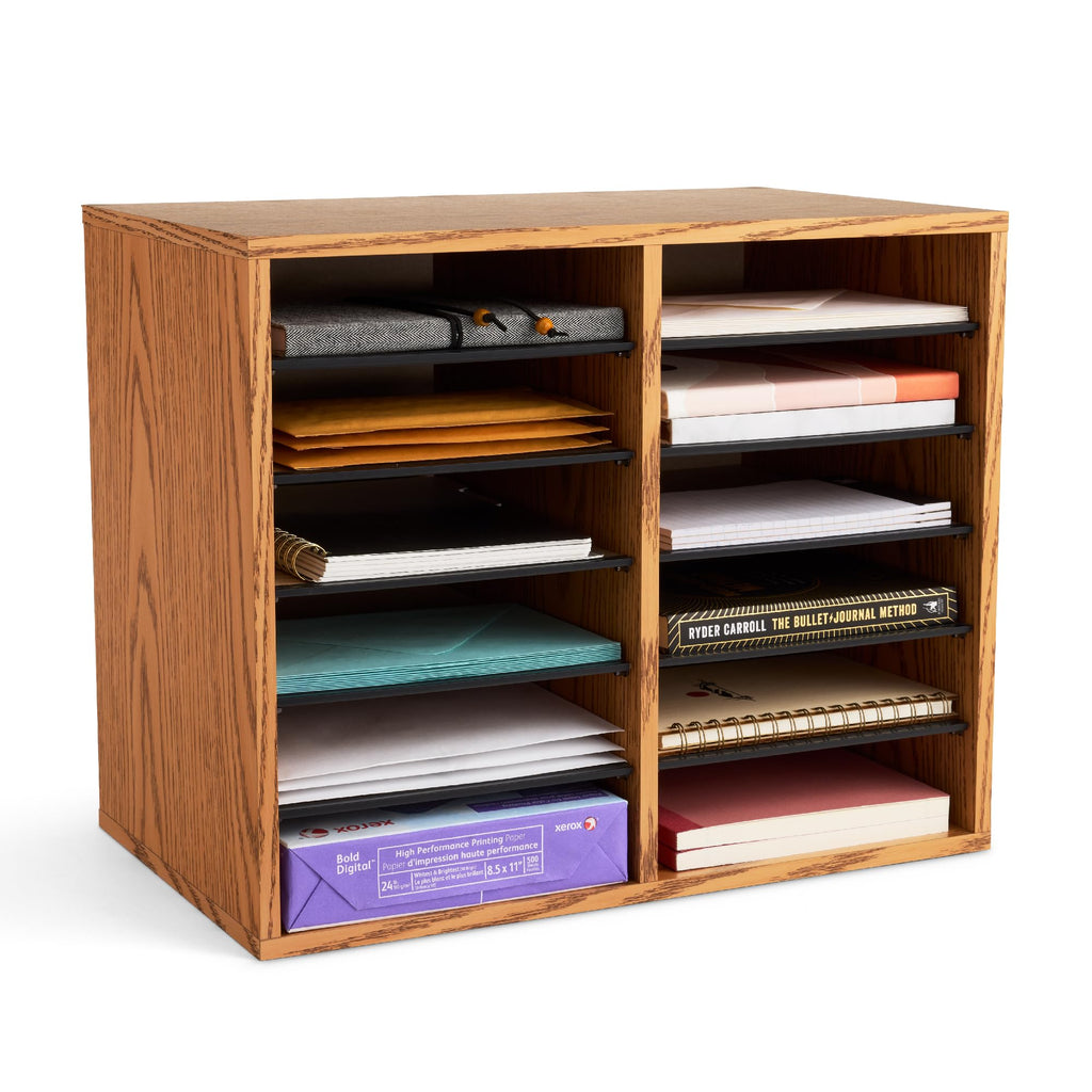Safco Products 9420Mo Adjustable Literature & Paper Organizer, 12 Compartment Mailbox Cubby, Great For Home, Office, Classroom O