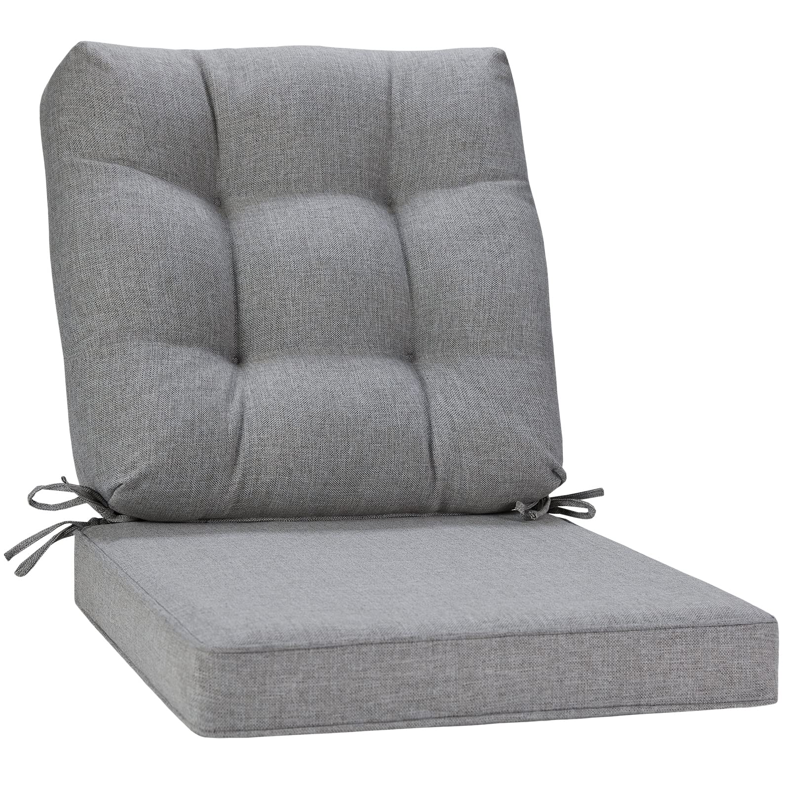 Jmgbird Outdoor Seat/Back Chair Cushion Tufted Pillow, Indoor Deep Seat Chair Cushion Set 19'X19'