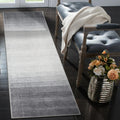 Wonnitar Modern Ombre 2x6 Runner Rug, Washable Grey Kitchen Rug Runner, Non-Slip Abstract Contemporary Laundry Room Carpet Runne