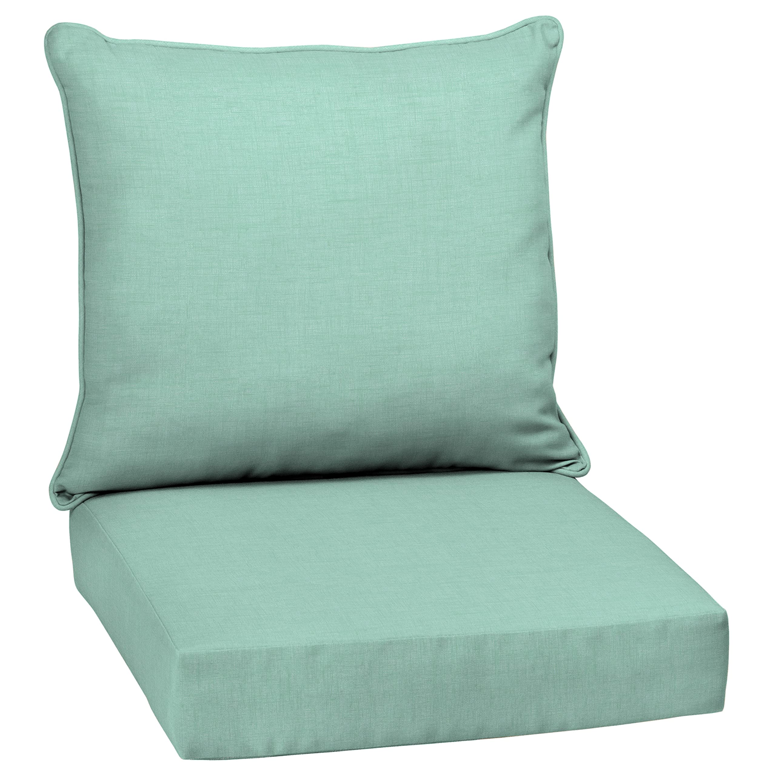 Arden Selections Outdoor Deep Seat Set, 24 X 24, Rain-Proof, Fade Resistant, Deep Seat Bottom And Back Cushion 24 X 24, Aqua Lea