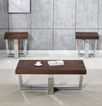 Steve Silver Laredo Chestnut Wood and Chrome 3-Piece Occasional Set