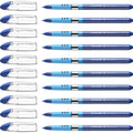 Schneider Slider Basic Xb (Extra Broad) Ballpoint Pen, 1.4 Mm, Transparent Barrel, Blue Ink, Box Of 10 Pens (151203)