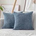 Home Brilliant Cushion Cover For Chair Decor Striped Plush Chenille Velvet Supersoft Handmade Decorative Pillowcase, Set Of 2, 1