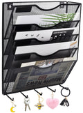 Easepres 5 Pocket Hanging File Organizer With Hooks, Black