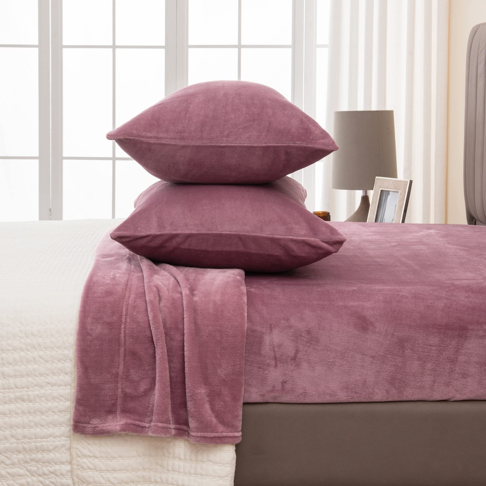 Great Bay Home Extra Soft Velvet Plush Full Micro Fleece Sheet Set  Deluxe Microplush Non Pilling Sheets, Deep Pocket  Lavish Sh