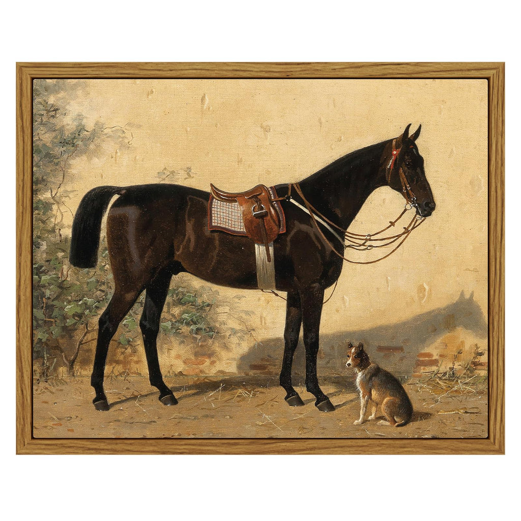 ARPEOTCY Framed Canvas Horse Wall Art, Horse Art Print for Home Decor, Rustic Farmhouse Country Wall Decor for Living Room, Bedr