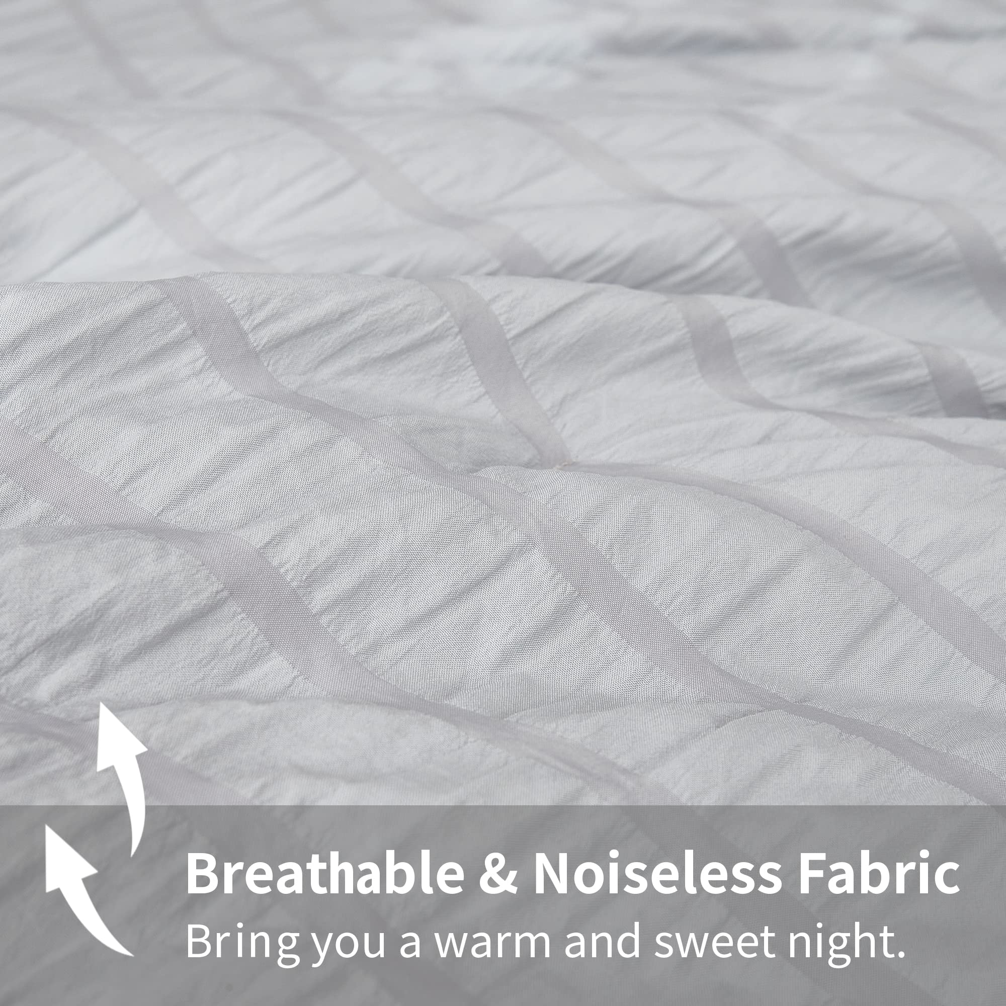 Avelom Light Gray Seersucker Twin/Twin Xl Comforter Set (68X90 Inches), 2 Pieces-100% Soft Microfiber Lightweight Comforter With 1 Pillowcase, All Season Down Alternative Comforter Set For Bedding