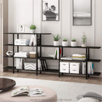 Furinno Turn-N-Tube 4-Tier Wide Display Shelf, Espresso/Black