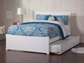 AFI Metro Full Size Platform Bed with Matching Footboard & Twin Trundle in White