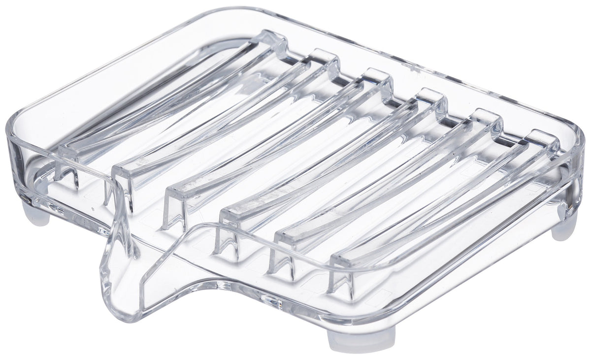 Yamazaki Home Self-Draining Tray-Sink Counter Holder Acrylic | Soap Dish, One Size, Clear