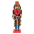 Ornativity Christmas Western Cowboy Nutcracker - Brown and Red Wooden Nutcrackers Cow Boy with a Rope and Lasso Xmas Themed Holi