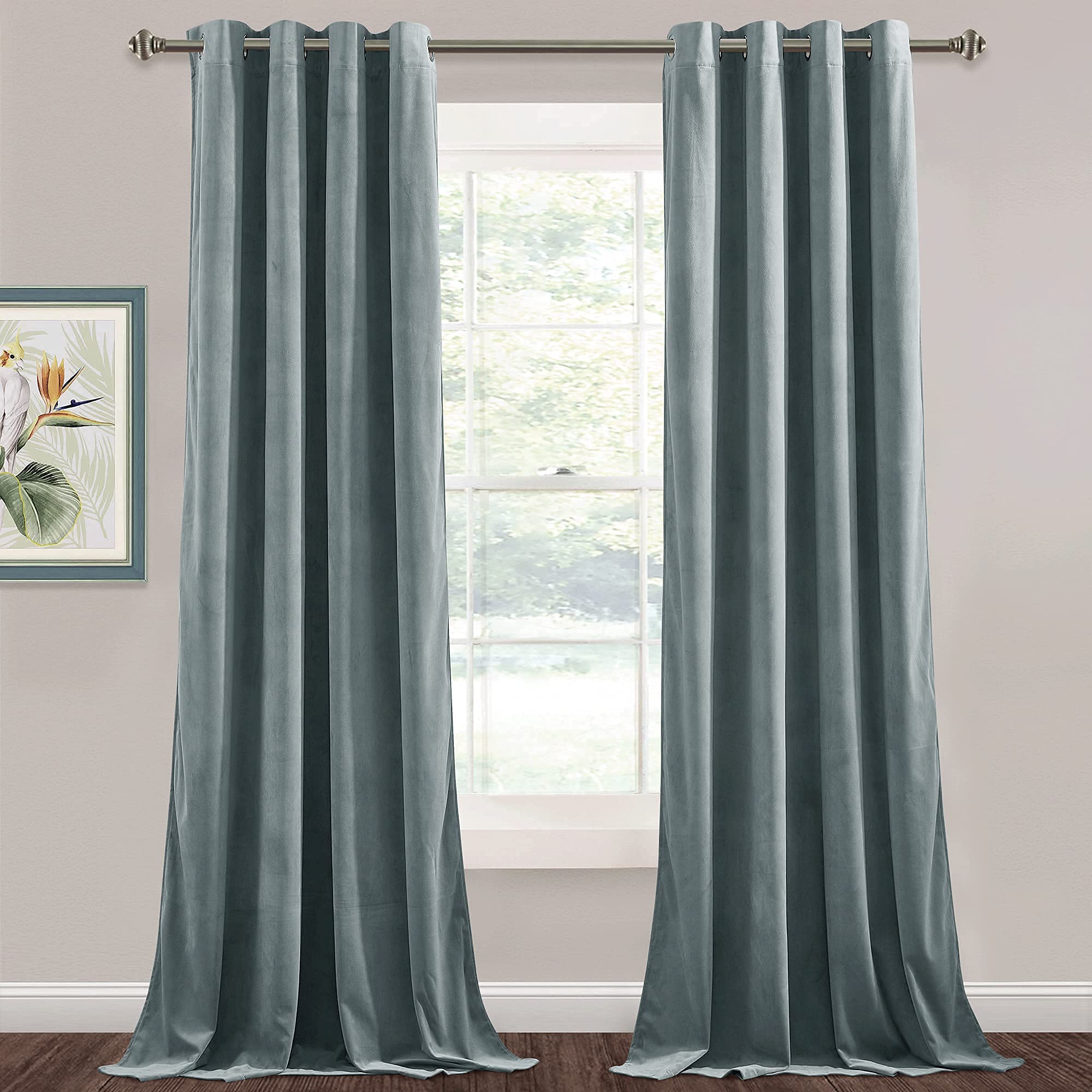 Stangh Velvet Curtains 96 Inches Long - Elegant Decor Home Office Curtain Panels Privacy Assured & Block Out Sunlight For French