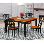 East West Furniture PFKE5-BCH-W 5 Piece Kitchen Table & Chairs Set Includes a Square Dining Table with Butterfly Leaf and 4 Dining Room Chairs, 54x54 Inch, Black & Cherry