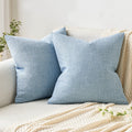 Miulee Pack Of 2 Decorative Throw Pillow Covers Farmhouse Linen Burlap Square Solid Spring Throw Cushion Cover Pillowcase For So