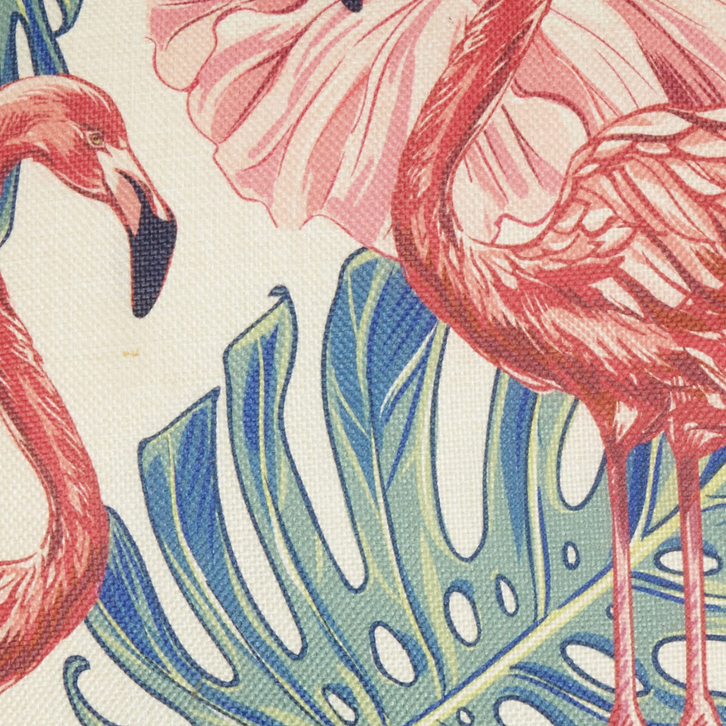HomeRoots Multicolor 100% Polyester Velvet Flamingo Fun Throw Pillow