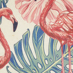 HomeRoots Multicolor 100% Polyester Velvet Flamingo Fun Throw Pillow
