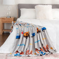 Berkshire Blanketlovely Little Blue Truckthemed Kids Throw Made With Signature Velvetloft Fabric,Petfriendly And Cozy Throw,5