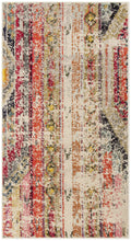 SAFAVIEH Monaco Collection Accent Rug - 22 x 4, Light Grey & Multi, Tribal Distressed Design, Non-Shedding & Easy Care, Ideal 