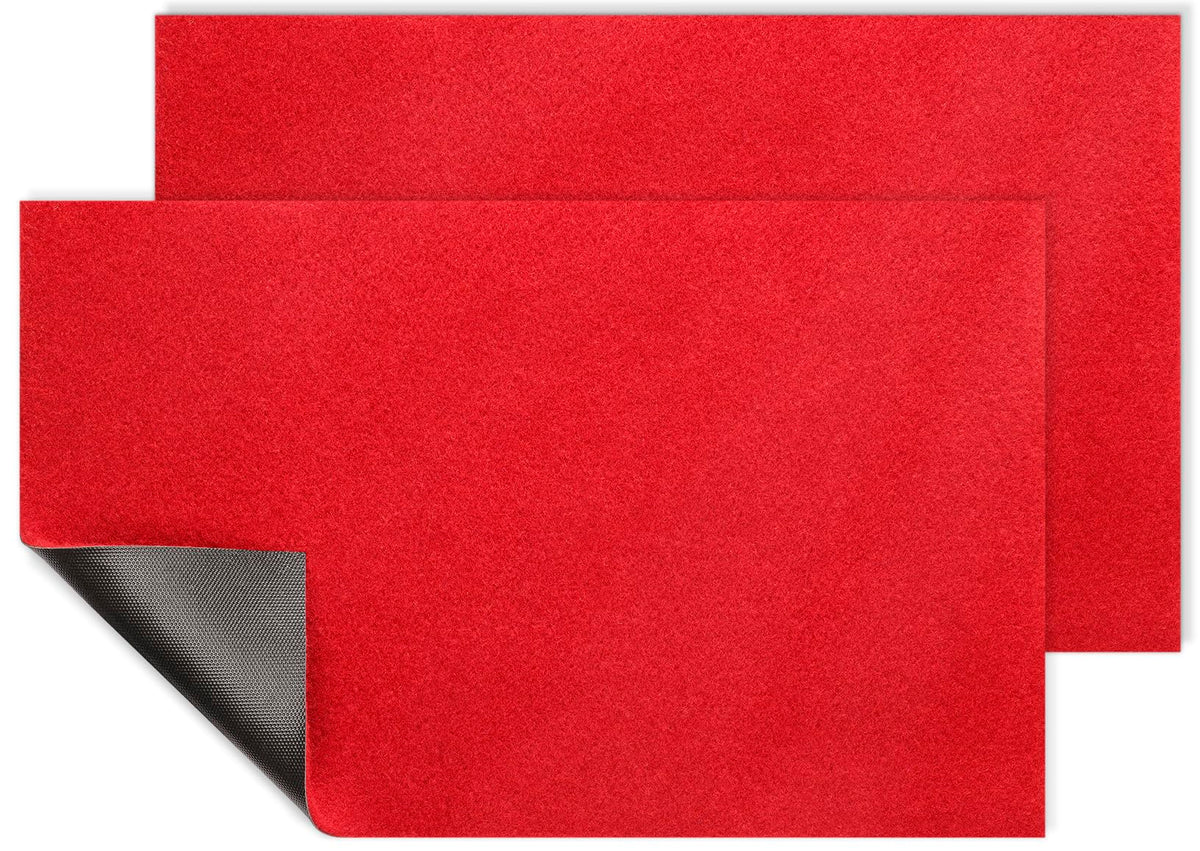 Aazzkang Red Door Mat Set Of 2 Non Slip Durable Multi-Purpose Outdoor Indoor Mat Ultra Absorb Mud Easy To Clean Entry Doormat Fo