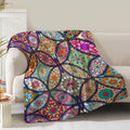 Boho Floral Blanket Gifts For Women Girls Mom Wife Birthday Christmas Valentine Present Colorful Bohemian Flower Theme Hippie De