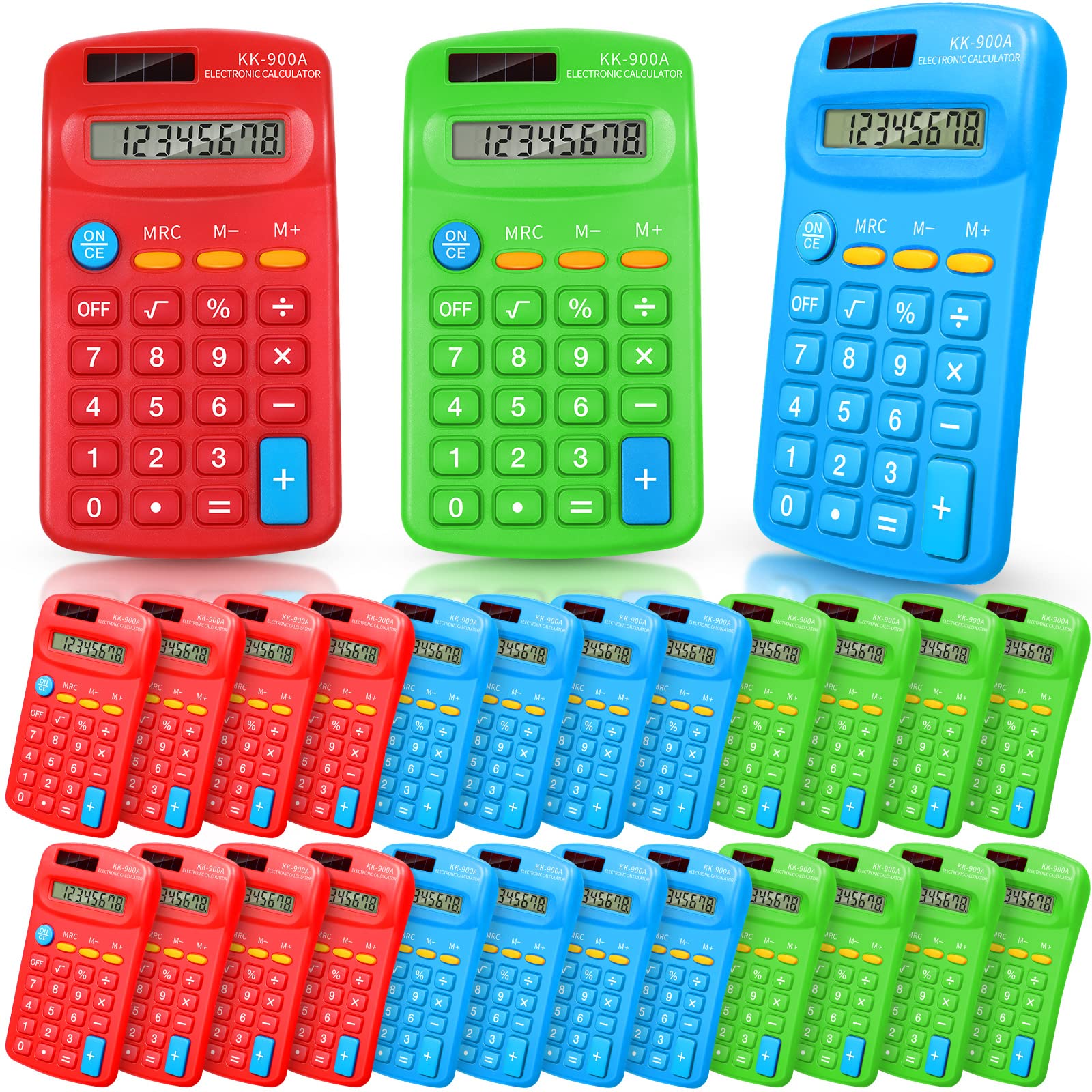 30 Pack Pocket Calculator Small Battery Powered Calculator Bulk Mini Size 4 Function Calculator Hand Held Basic Calculator For S