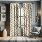Ambesonne Cartoon Animal Window Curtains, Australian Fauna Silly Faces Savannah Lion Crocodile Repetitive Pattern, Lightweight D