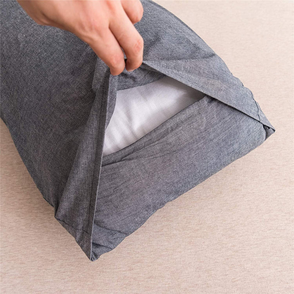 Jellymoni Pillowcases Standard Set Of 2 Cotton Envelope Pillow Covers Black 20  26In Bed Pillow Cases 100% Washed Cotton Soft Br
