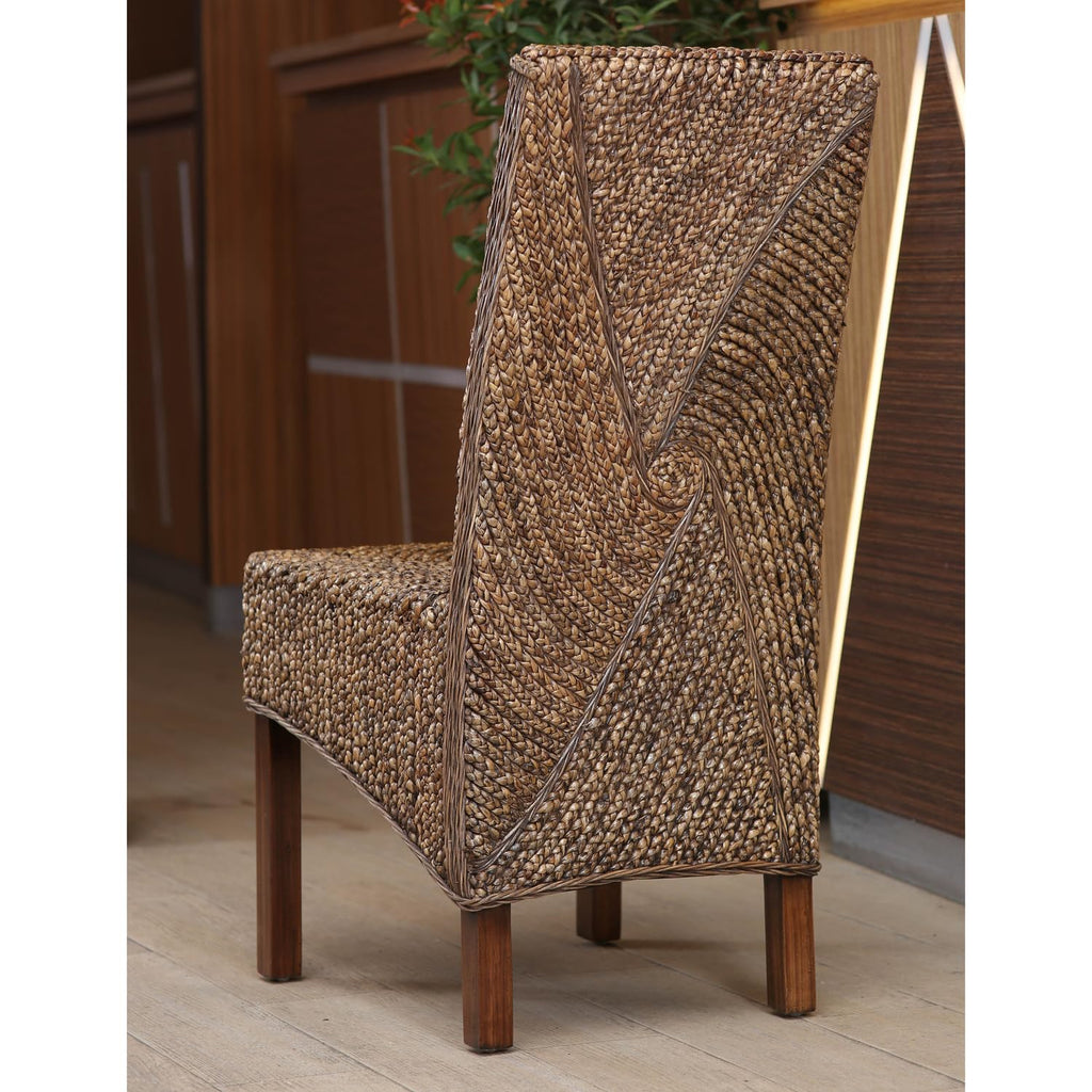 International Caravan Furniture Piece Lambada Hyacinth Spiral Design Chair