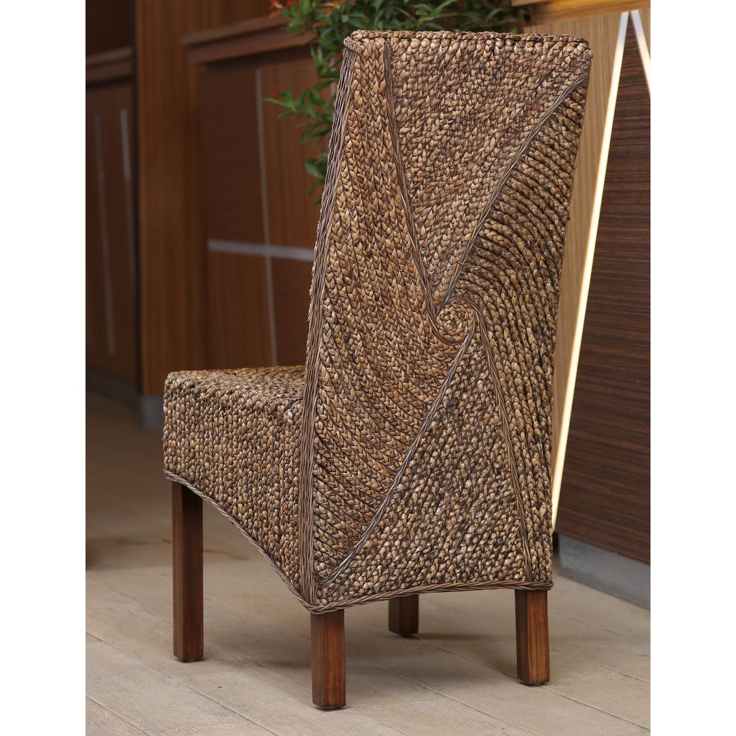 International Caravan Furniture Piece Lambada Hyacinth Spiral Design Chair