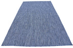 Unique Loom Collection Casual Transitional Solid Heathered Indoor/Outdoor Flatweave Area Rug (5' 3' X 8' Rectangle, Blue/Navy Blue)