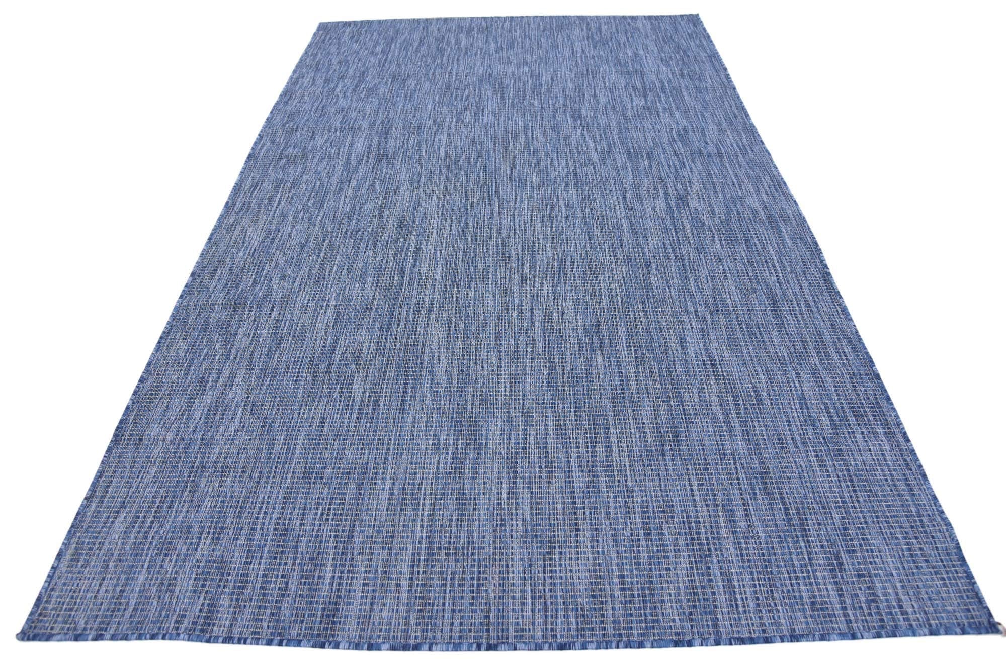 Unique Loom Collection Casual Transitional Solid Heathered Indoor/Outdoor Flatweave Area Rug (5' 3' X 8' Rectangle, Blue/Navy Blue)