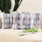 Madizz Pack Of 2 Thick Plush Wool Throw Pillow Covers 12X20 Inch White Grey Soft Decorative Cushion Cover For Sofa Bedroom Pillo