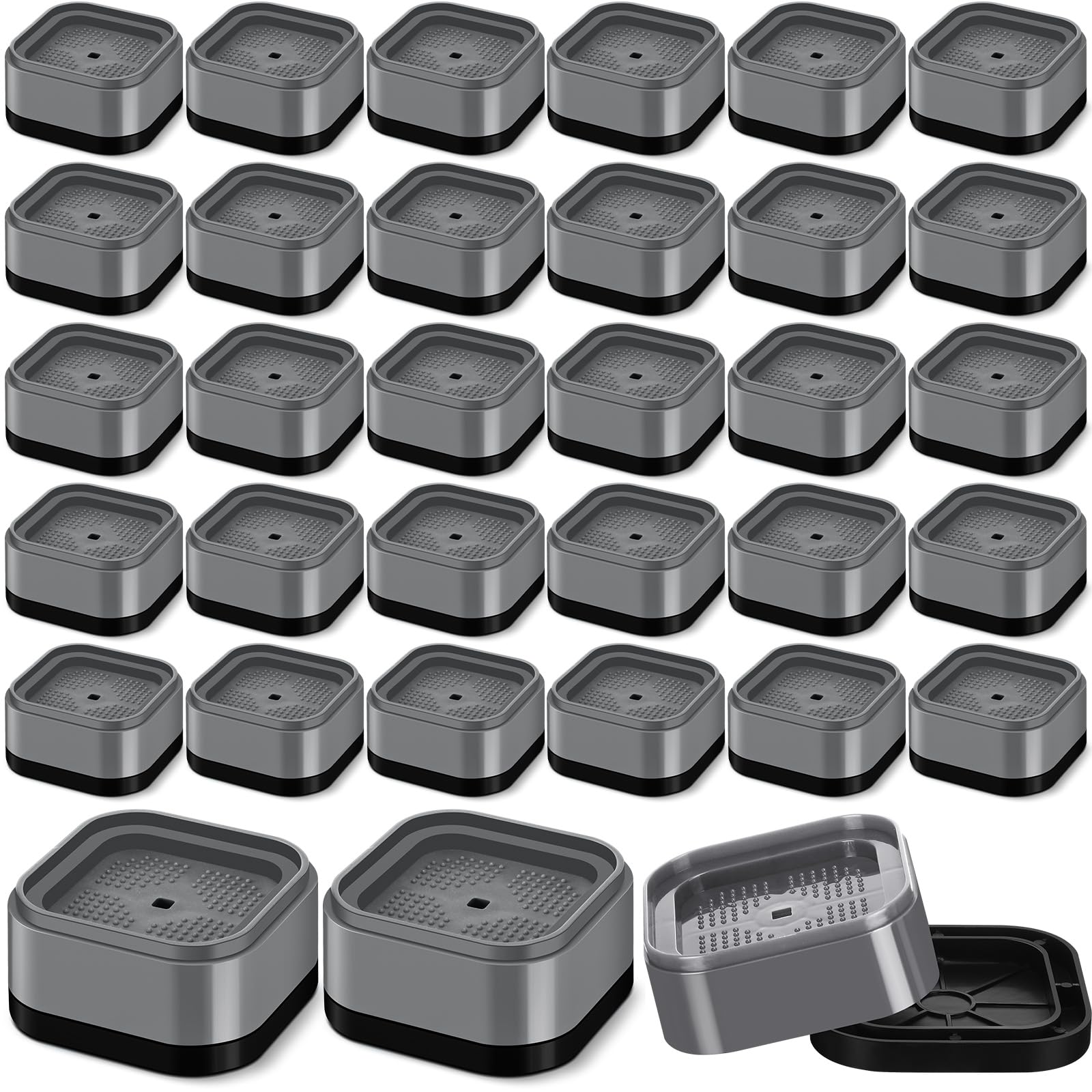 Ecally Furniture Risers Adjustable Bed Risers Desk Leg Risers 1.38' Stackable Heavy Duty Bed Lifts Risers Square Bed Raising Bl