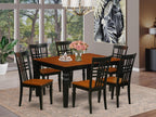 East West Furniture WELG7-BCH-W 7 Piece Dining Set Consist of a Rectangle Dining Table with Butterfly Leaf and 6 Kitchen Chairs, 42x60 Inch, Black & Cherry
